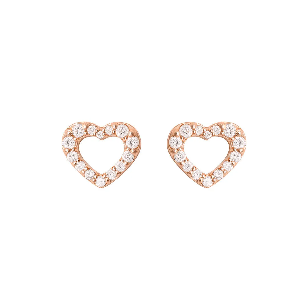 Cold, Cold Heart 18K Rose Gold Stud w. Diamond