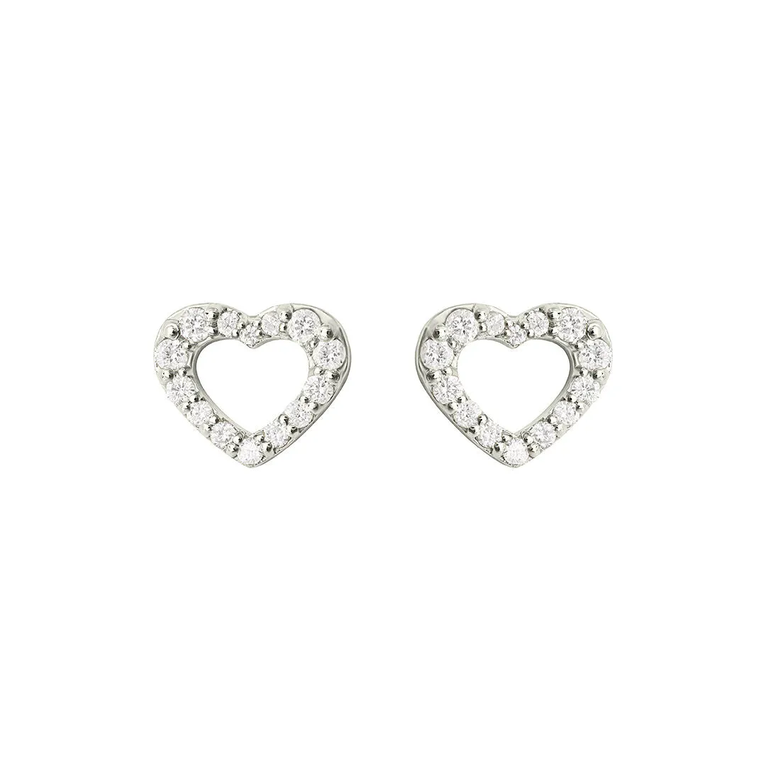Cold, Cold Heart 18K White Gold Stud w. Diamond