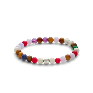 ColorUp Copenhagen (6mm) Silver Bracelet w. Agate, Tiger's Eye & Amethyst