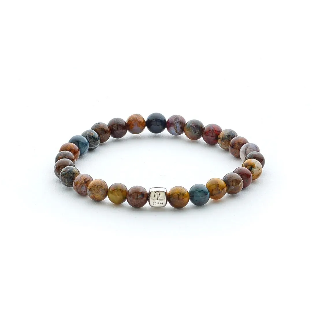 ColorUp Pietersite 6mm Silver Bracelet