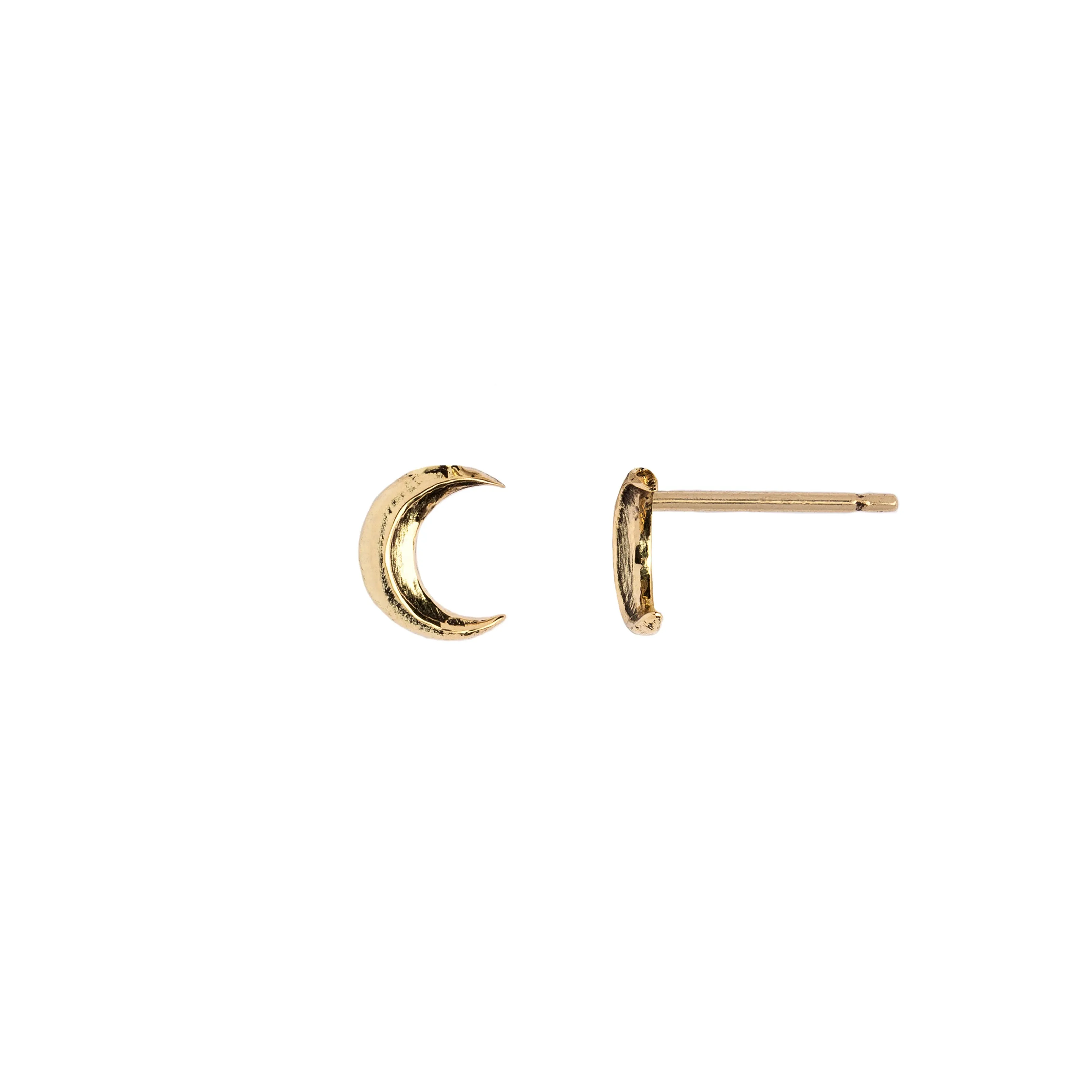 Crescent Moon 14K Gold Symbol Stud