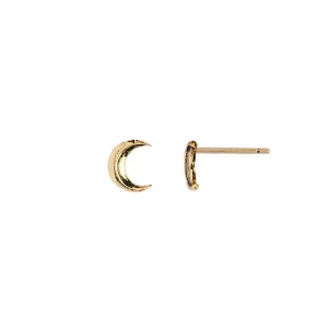 Crescent Moon 14K Gold Symbol Stud