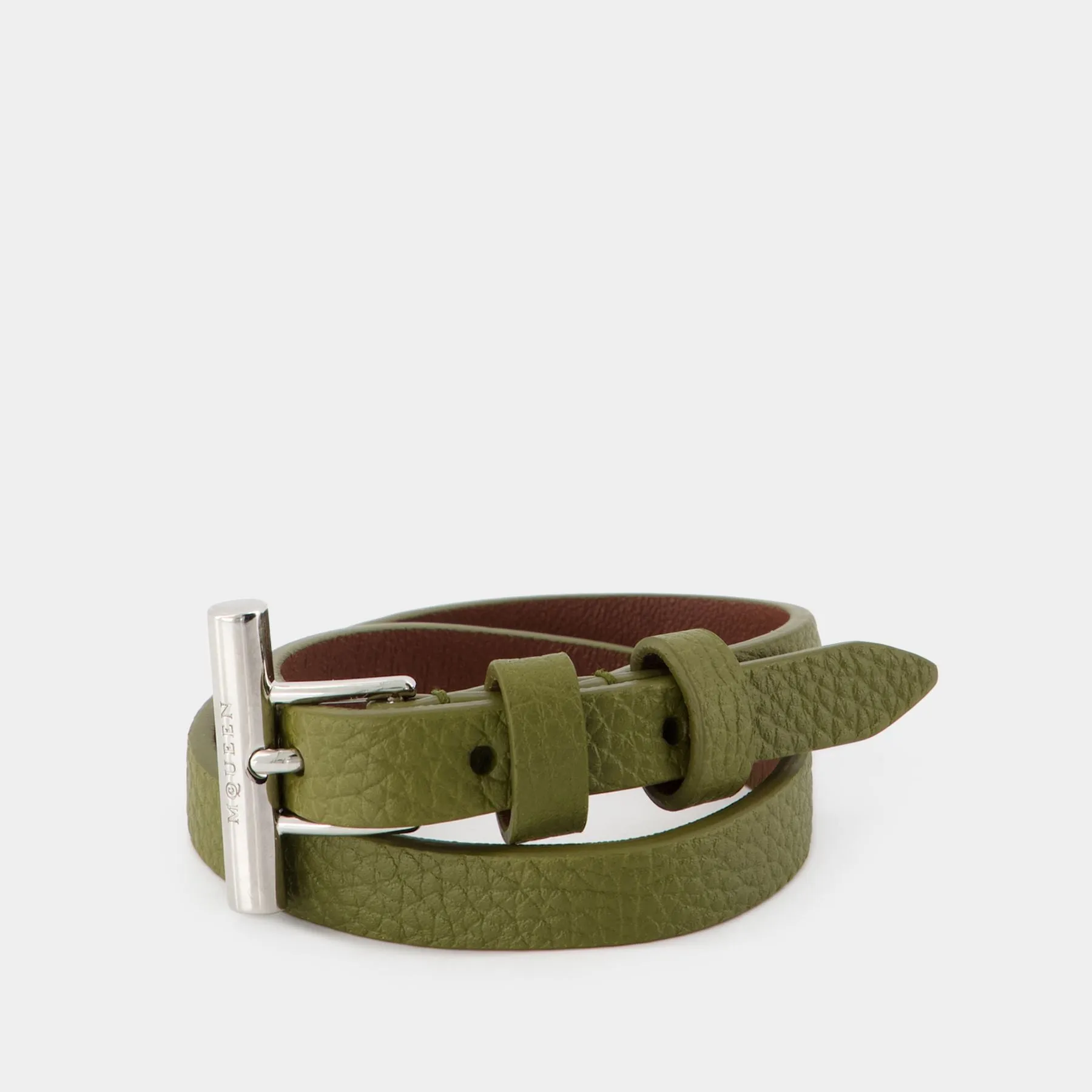 Cross-Bar Bracelet - Alexander McQueen - Leather - Green