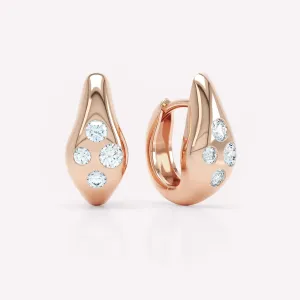 Curve 18K Rosegold Huggies w. Diamonds
