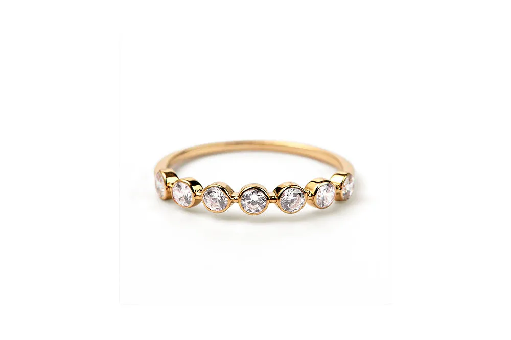 Diamond Bezel 14K or 18K Gold Ring Band