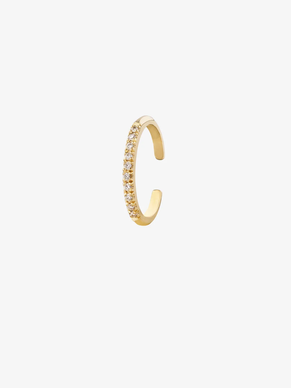 Diamond Line 0.06 14K Gold, Whitegold or Rosegold Ear Cuff w. Diamonds