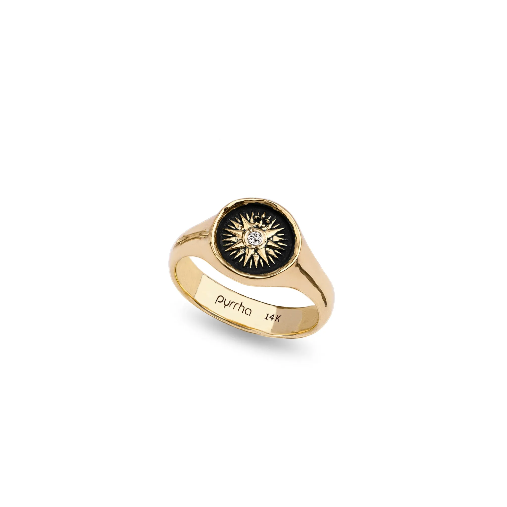Direction 14K Gold Diamond Set Signet Ring