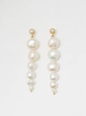 Drop pearl Gold Plated Earring w. Pearls