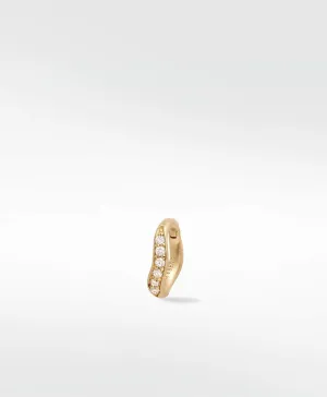 Dune Small Brushed 14K Gold Earring w. Lab-Grown Diamonds