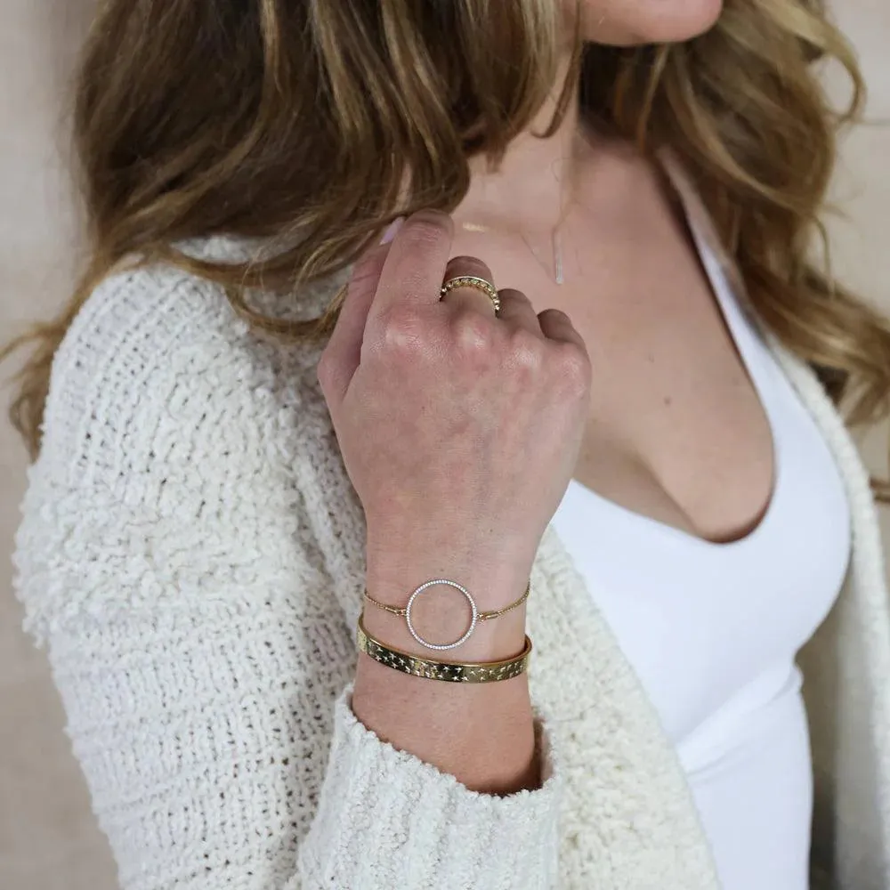 Ella Stein 14k Yellow Gold Plated "Sky is the Limit" Diamond Cuff Bracelet