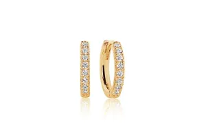 Ellera small Gold Plated Hoops w. White Zirconias