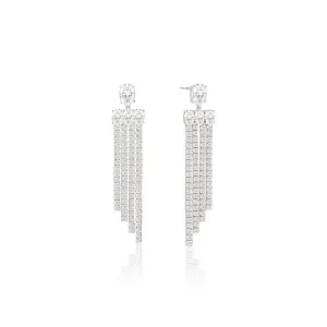 Ellisse Lungo Exclusive Piccolo Silver Earrings w. Zirconias