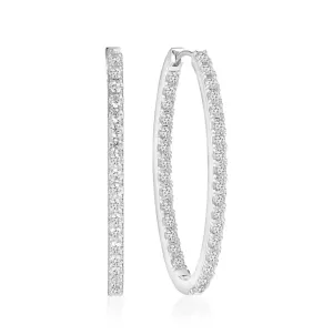 Ellisse Medio Silver Hoops w. Zirconias