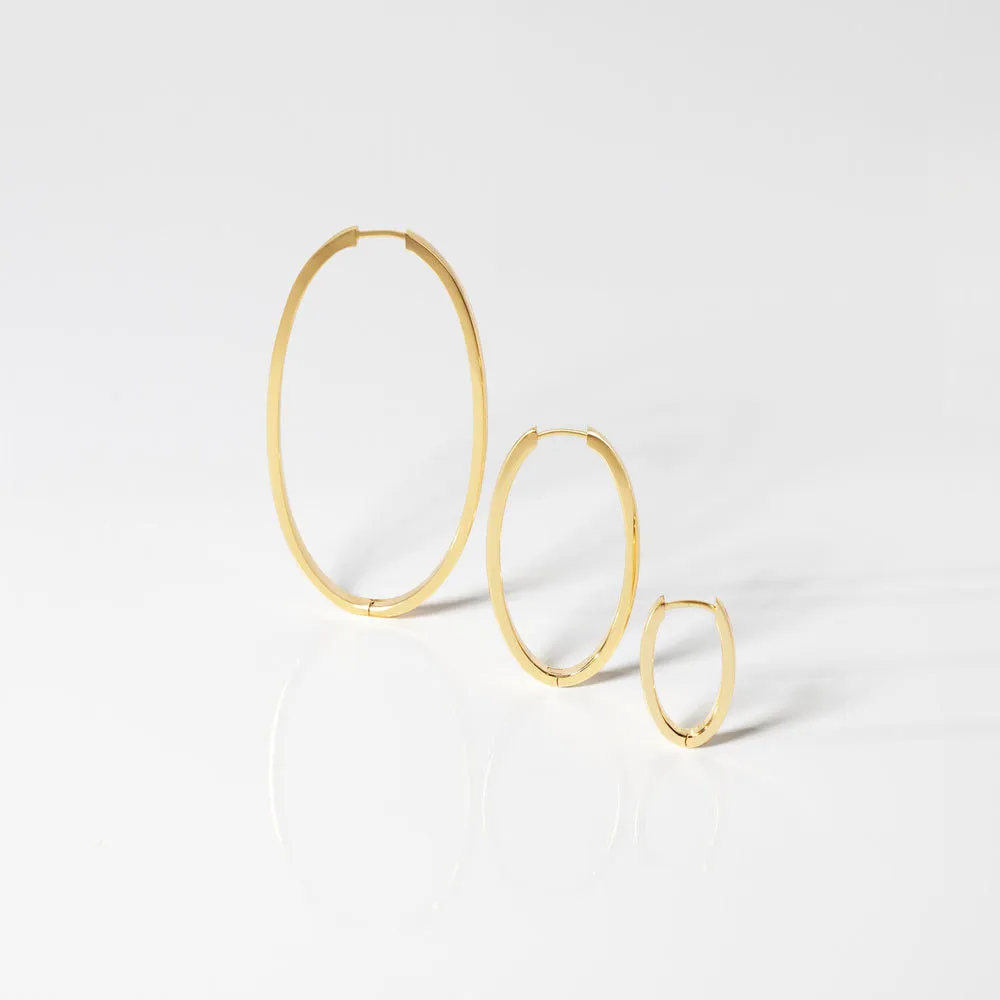 Ellisse Pianura Grande 18K Gold Plated Hoops