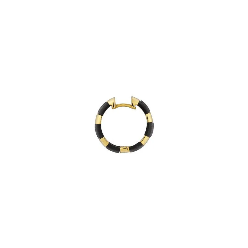 Elsa Striped 18K Gold Hoop