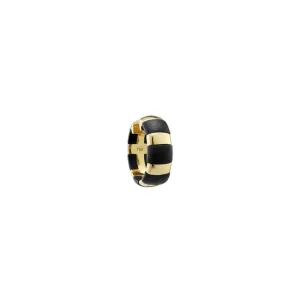 Elsa Striped 18K Gold Hoop