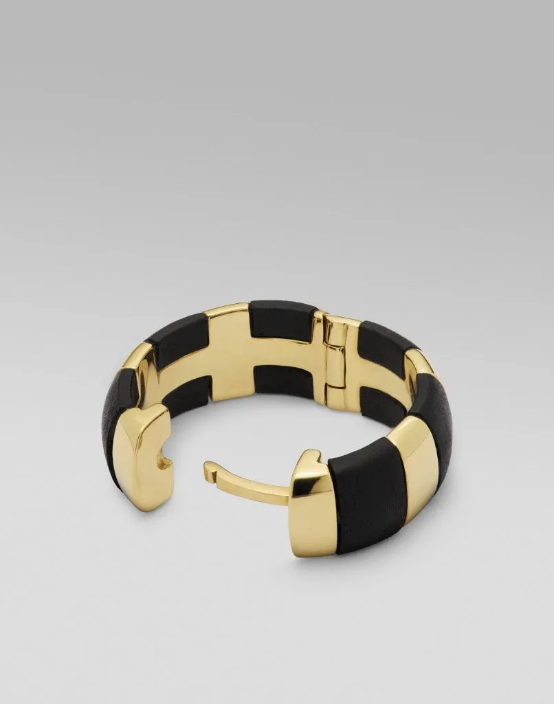 Elsa Striped 18K Gold Hoop