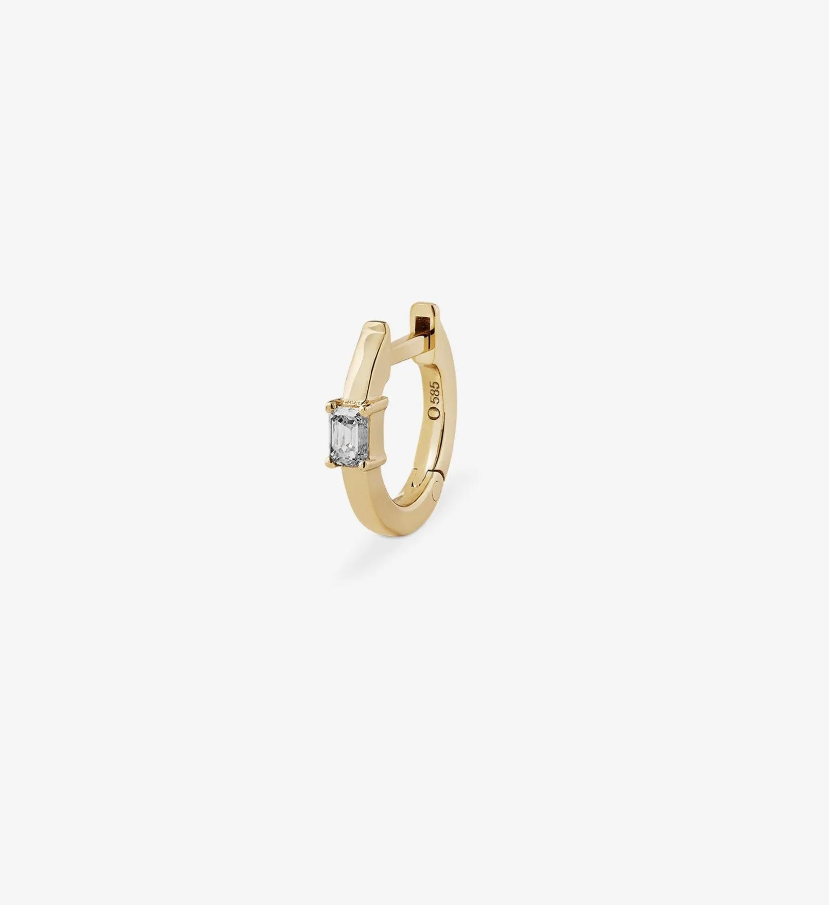 Emerald-Cut Diamond Huggie 0.10 - Single