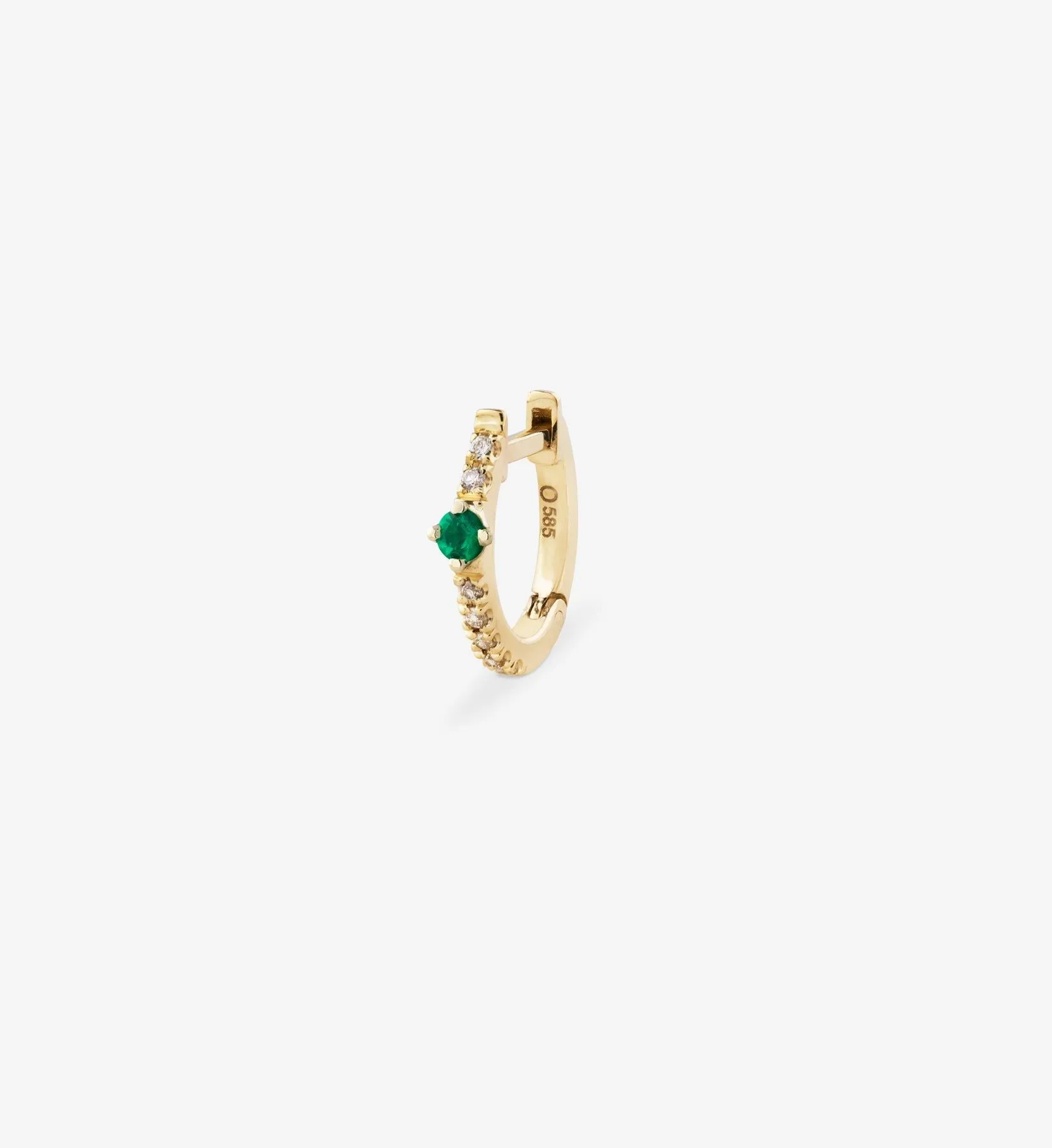 Emerald Diamond Huggie 0.075 - Single