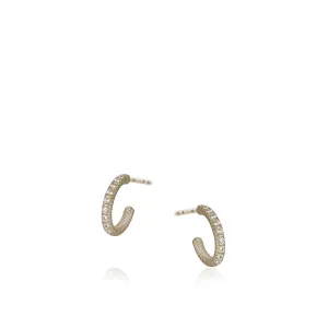 Esme Galaxy Mini 18K Whitegold Hoops w. Diamonds