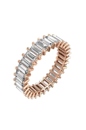 Eternity Baguette Band 18K Rose Gold Ring w. Lab-Grown Diamonds