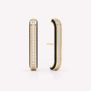 Eternity Black 18K Gold Ear Cuffs w. Lab-Grown Diamonds