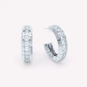 Eternity Engraved 18K Hvidguld Øreringe m. Lab-Grown Diamanter