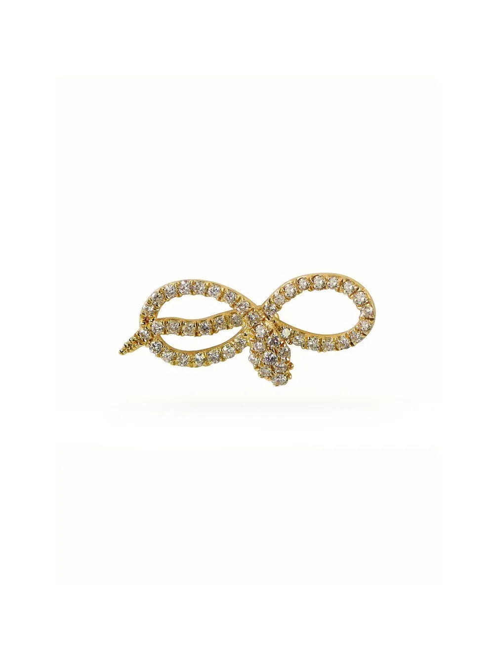 Eternity Serpent Single 14K Gold Stud w. Diamonds