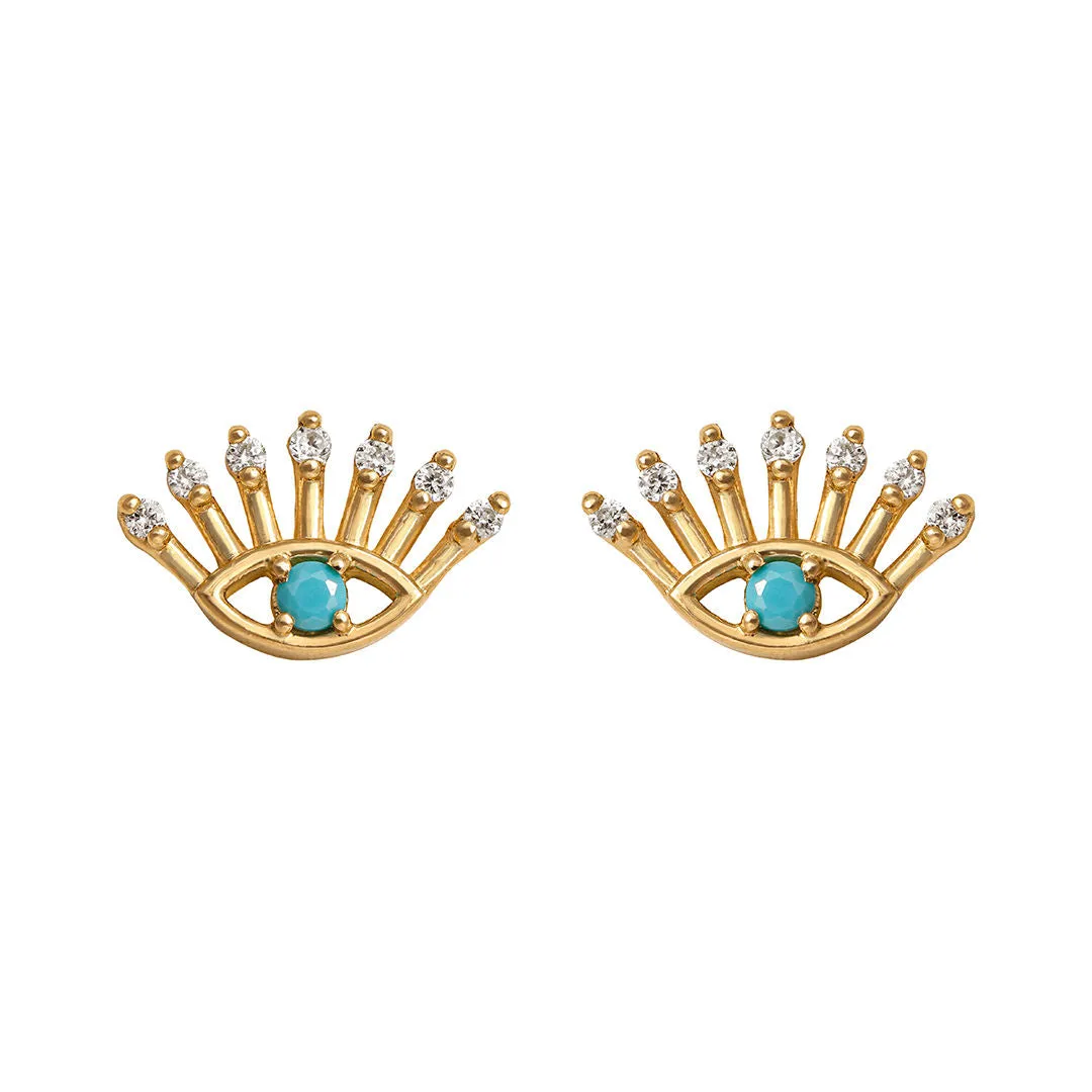 Evil Eye Part I 18K Gold Stud w. Diamonds
