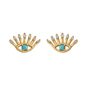 Evil Eye Part I 18K Gold Stud w. Diamonds