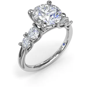 Fana 14K White Gold 5 Stone Diamond Engagement Ring