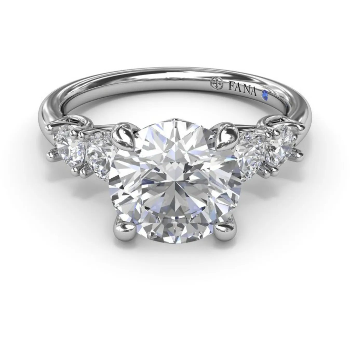 Fana 14K White Gold 5 Stone Diamond Engagement Ring