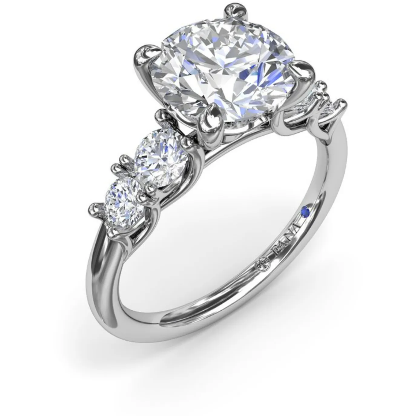 Fana 14K White Gold 5 Stone Diamond Engagement Ring