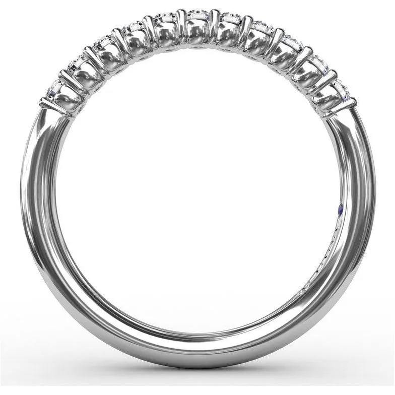 Fana 14K White Gold and Diamond Delicate Shared Prong Wedding Band
