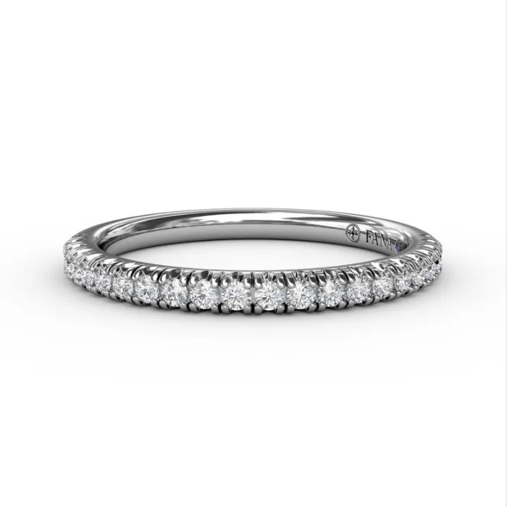 Fana 14K White Gold and Diamond Modern Pave Set Wedding Band