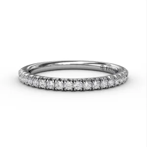 Fana 14K White Gold and Diamond Modern Pave Set Wedding Band