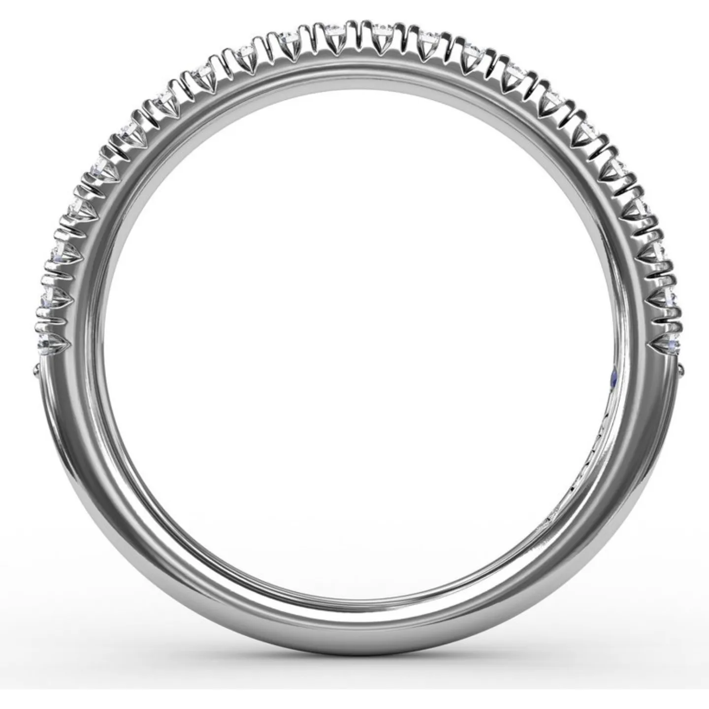 Fana 14K White Gold and Diamond Modern Pave Wedding Band