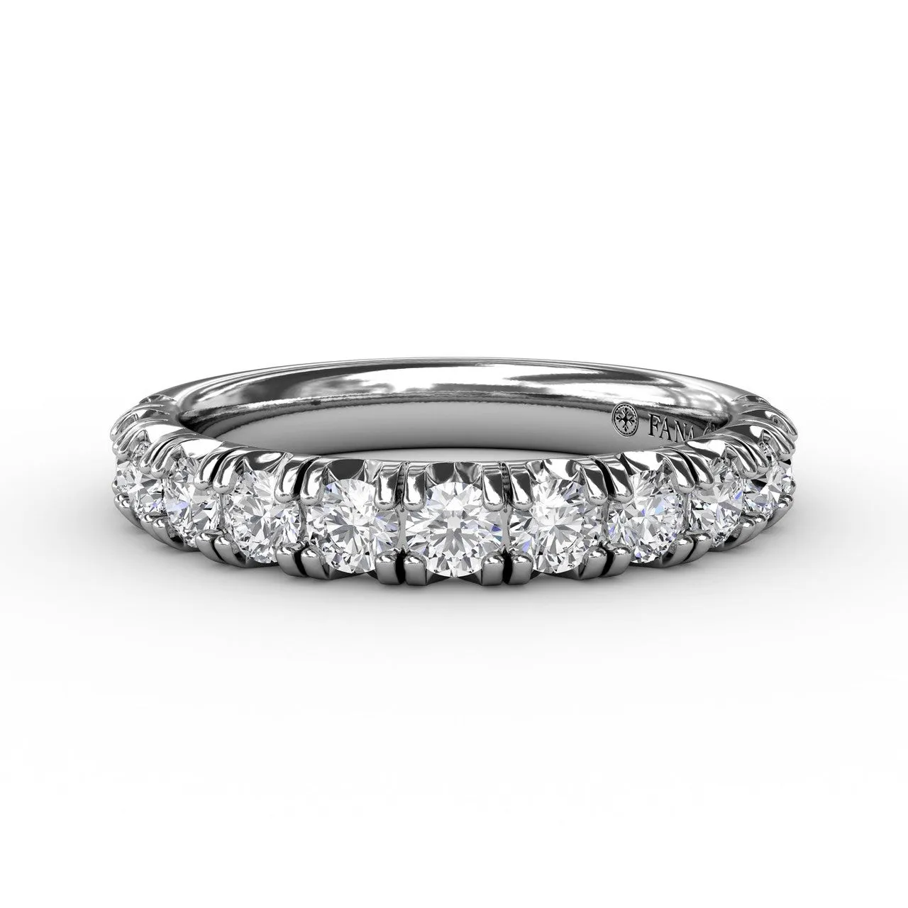 Fana 14K White Gold and Diamond Modern Pave Wedding Band