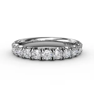 Fana 14K White Gold and Diamond Modern Pave Wedding Band