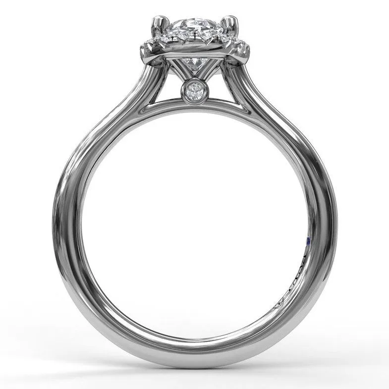 Fana 14K White Gold and Diamond Oval Halo Engagement Ring