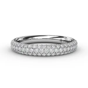 Fana 14K White Gold and Diamond Pave Wedding Band