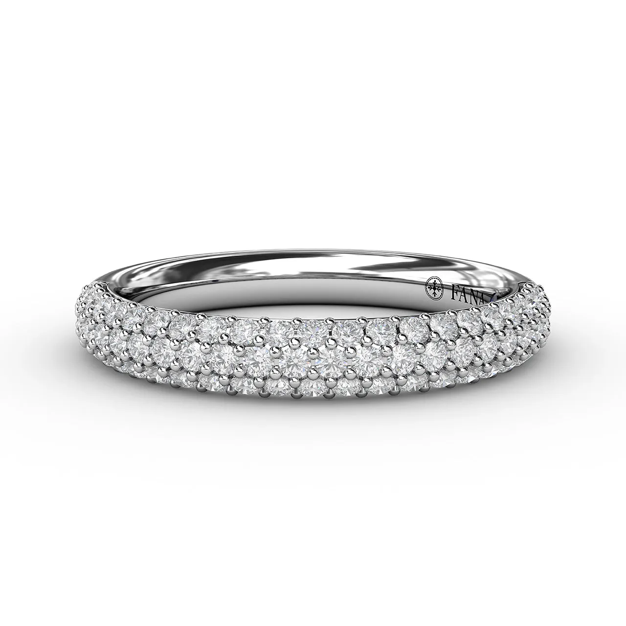 Fana 14K White Gold and Diamond Pave Wedding Band