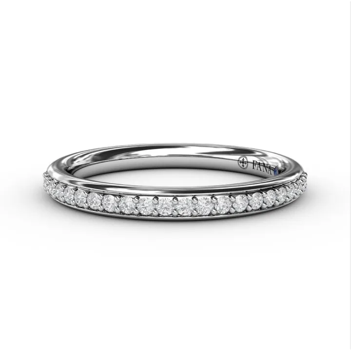 Fana 14K White Gold And Diamond Prong Set Wedding Band
