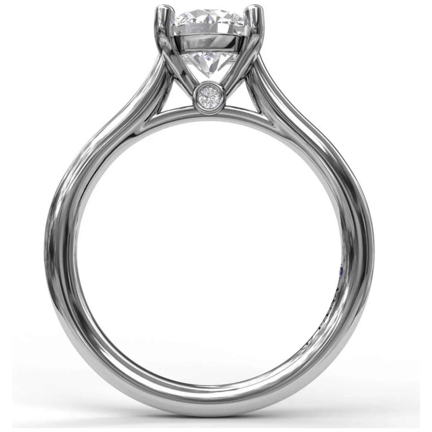 Fana 14k White Gold and Diamond Round Solitaire Engagement Ring