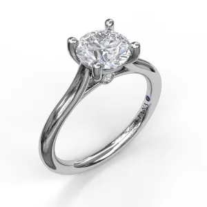 Fana 14k White Gold and Diamond Round Solitaire Engagement Ring