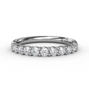 Fana 14K White Gold and Diamond Shared Prong Wedding Band