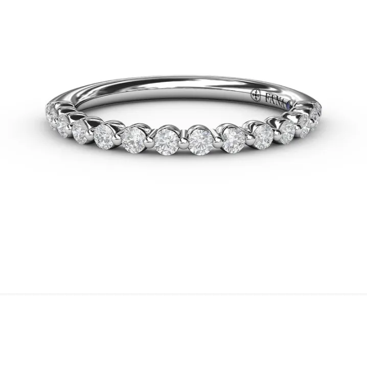 Fana 14K White Gold and Diamond Shared Prong Wedding Band