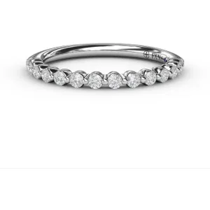 Fana 14K White Gold and Diamond Shared Prong Wedding Band