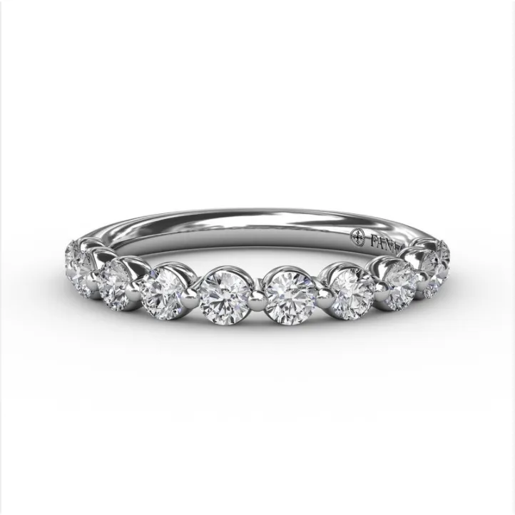 Fana 14K White Gold and Diamond Shared Prong Wedding Band