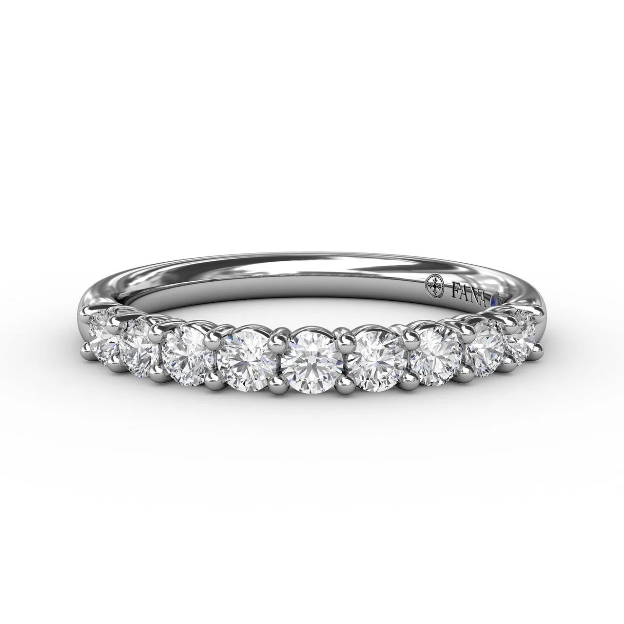 Fana 14K White Gold and Diamond Shared Prong Wedding Band